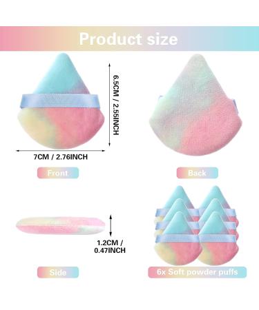 Molain Velvet Triangle Powder Puff Set - 2 Pack Makeup Sponges for Foundation & Body Powder - 6 Colorful Options - Buy Online on GoSupps.com