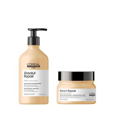 L'Or al Professionnel Paris L'Or al Professionnel Absolut Repair Large Routine Dry & Damaged Hair Repairing Shampoo Restructuring Mask Instantly Repairs Protects & Nourishes the Hair Fiber Expert Series