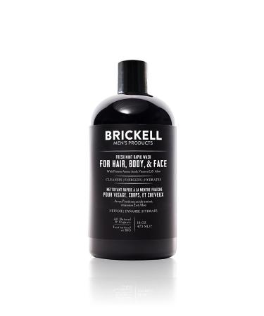 Brickell Men's Rapid Wash  Natural and Organic 3 in 1 Body Wash Gel for Men  16 Ounce  Fresh Mint Scent 16 Fl Oz (Pack of 1) Fresh Mint - Buy Online on GoSupps.com
