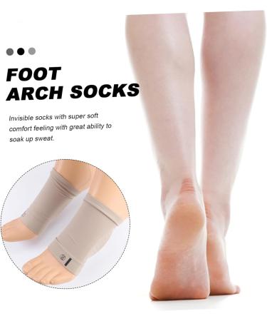 Shop NOLITOY 4 Pairs Foot Arch Socks | Plantar Support Brace for Men & Women | Orthotic Silicone Arch Support - Buy Online on GoSupps.com