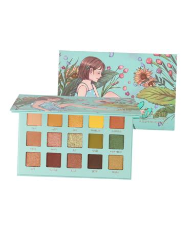 LALADEFIEE 1pc 15 Cosmetic Pallet Female Makeup Accessories Compact Green