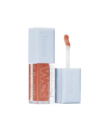 Kosas Wet Lip Oil Gloss - Hydrating Lip Plumping Treatment with Hyaluronic Acid & Peptides (Bare)