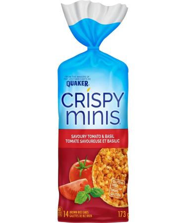 Quaker Crispy Minis Savoury Tomato & Basil Flavour Large Brown Rice Cakes Multi-Pack 173g (Pack of 12) Tomato & Basil 14.42 g (Pack of 12) - Buy Online on GoSupps.com