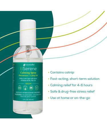 Serene Pheromone + Catnip Calming Spray 60ml | Reduce Stress & Anxiety in Cats | Fast-Acting Solution for Hiding, Scratching & Fighting | Ideal for Home, Travel, Vet Visits, Thunder & Fireworks | 440223 - Buy Online on GoSupps.com