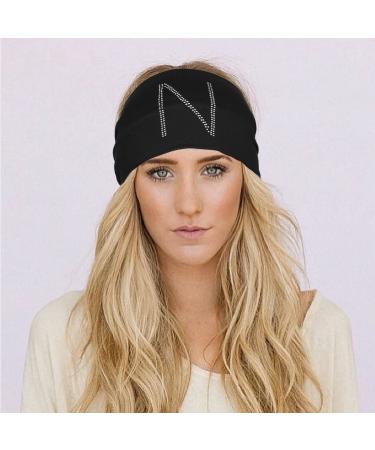 GORTIN Rhinestone Letter Headband - Black Boho Turban Wrap for Women & Girls - Buy Online on GoSupps.com