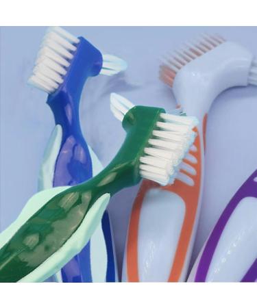 PMELCXD 4-Part Toothbrush & Prosthesis Set | High-Quality Cleaning Ergonomic Design Multi-Layered Bristles - Purple Orange Green Blue - Buy Online on GoSupps.com
