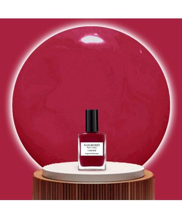 Nail-berry L O-x-y-g-e-n-e Nail Polish Breathable Shine Nail Lacquer Dark and Deliciously Juicy Smooth Pink Undertone Ultra-Light Strawberry Jam Colour 15ml - Buy Online on GoSupps.com