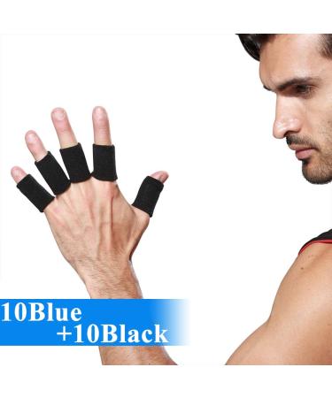Onwon 20 Pieces Finger Sleeves - Elastic Compression Braces for Pain Relief Calluses Arthritis and Sports Support - Buy Online on GoSupps.com