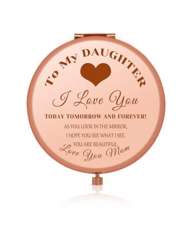 Jielahua Daughter Inspirational Gift  Daughter Gifts from Mom  Daughter Birthday Gift Ideas  Rose Gold Compact Makeup Mirror for Her  Daughter Christmas Graduation Wedding Gift  Present for Daughter - Buy Online on GoSupps.com