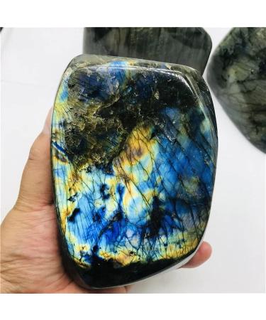 200-2600g Natural Crystal Moonstone Raw Gemstone Ornament Polished Quartz Labradorite Handicraft Decorating Stone Healing Chakra Reiki Balancing - Buy Online on GoSupps.com