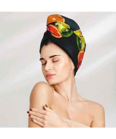 Fruit Rainbow Coral Velvet Dry Hair Cap Ideal for Travel Pool Parties and Home Use - Buy Online on GoSupps.com