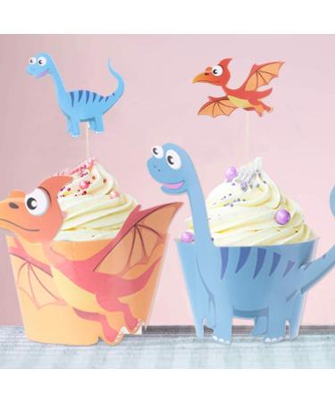 60 Pieces Dinosaur Cupcake Toppers Picks for Kids Birthday Party and Baby Shower Cake Decoration - Buy Online on GoSupps.com