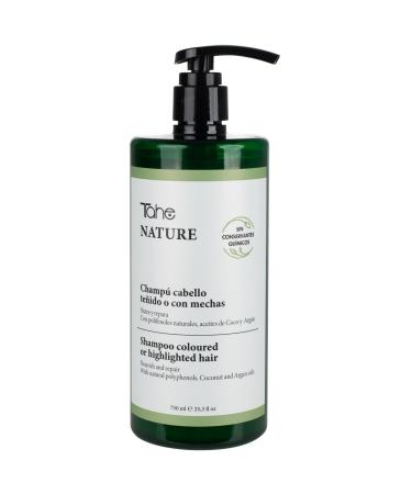 Tahe Tahe Nature Sulfate Free Shampoo for Coloured or Highlighted Hair with Natural Polyphenols Coconut Oils Argan & Geranium 750ml