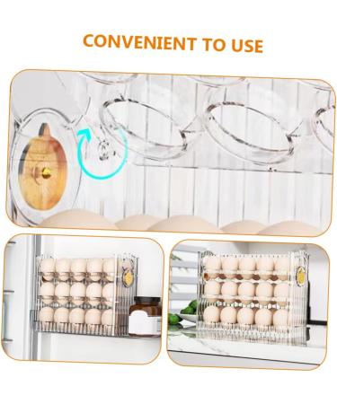 KOMBIUDA Refrigerator Egg Rack Egg Storage Box Plastic Serving Tray Vanity Organizers and Storage Egg Container for Refrigerator Transparent 26X20X10CM - Buy Online on GoSupps.com