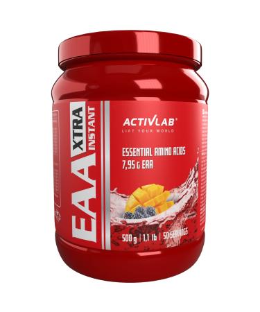 Activlab EAA Xtra Instant 500g - 8 essential exogenous amino acids with B -vitamins - 50 portions Mango brombose workout drink - amino acids for muscle building - Made in Poland - Buy Online on GoSupps.com