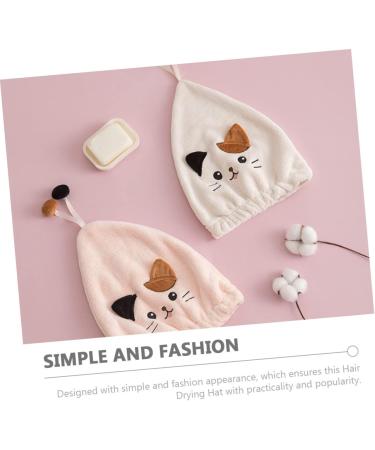 Ciieeo 10 Pcs Cat Dry Hair Cap Microfiber Hair Towel for Curly Hair Microfiber Washcloth Fast Drying Towel Hair Bands for Womens Hair Hair-drying Hat Bangs Princess Hat Coral Fleece As Shownx5pcs 33X27CMx5pcs - Buy Online on GoSupps.com