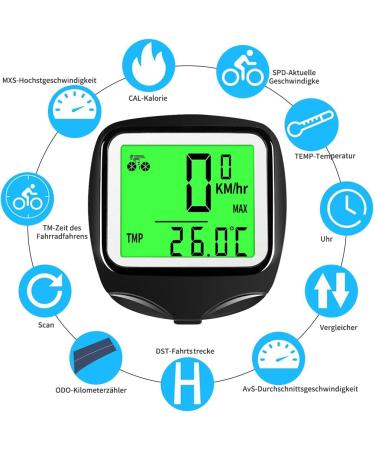 Finibo Wired Bicycle Computer - Waterproof 23-Function Speedometer & Mileage Counter for Cyclists - Buy Online on GoSupps.com
