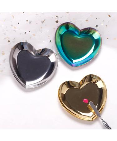 Bodhi2000 Heart-Shaped Stainless Steel Nail Art Palette | Golden Color Mixing Tool for Manicure & Cosmetics - Buy Online on GoSupps.com