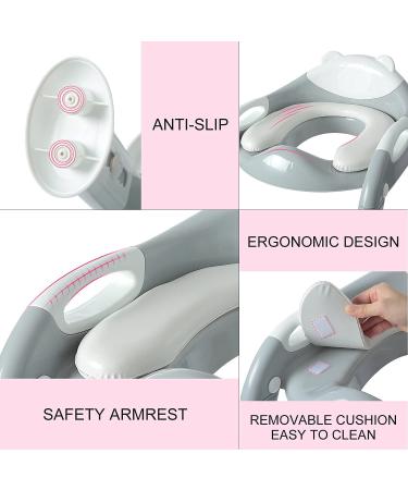 Potty Training Seat for Toddlers | Kids Toilet Chair with Ladder and Step Stool (Gray/White) - Buy Online on GoSupps.com