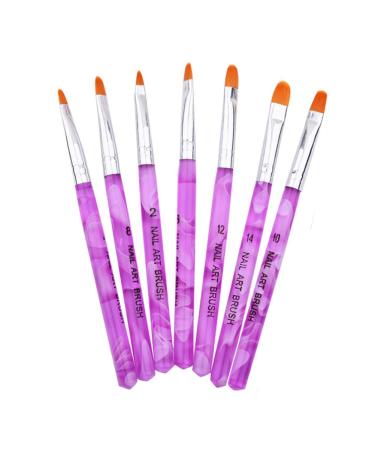 Haobase 7pcs UV Gel Brush Set for Gel Acrylic Nails Nail Art