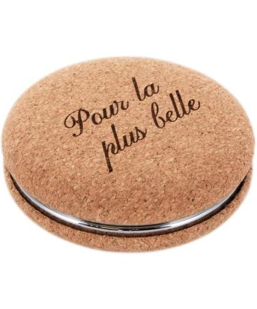 Personalized Cork Pocket Mirror - Custom Engraved Text - Eco-Friendly Gift - Buy Online on GoSupps.com