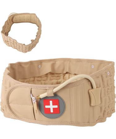 Shanrya Inflatable Lumbar Traction Belt - Adjustable Decompression Back Support | Strong Comfortable & Ideal for Everyday Use - Khaki - Buy Online on GoSupps.com