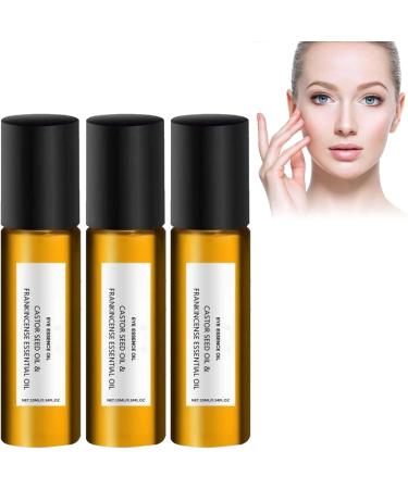 Castor Oil Eye Roller,Roller Ball Castor Oil And Frankincense,Pure Castor Oil & Frankincense Essential Oil,Anti-Aging Moisturizer Roller Ball,Reduce Wrinkles, Puffiness,Bags Under Eyes (10ML, 3PC)