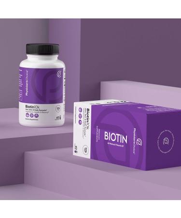 Biotin 10000mcg with Coconut Oil for Hair Growth - Natural Skin, Hair, and Nails Vitamins - High Potency, Non-GMO, Gluten-Free - 60 Veggie Capsules - Buy Online on GoSupps.com