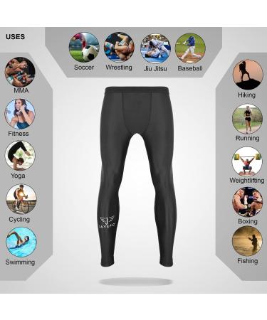 JAYEFO Men's Compression Pants - Rashguard Leggings for Gym, Boxing, MMA, BJJ - Black 32 - Buy Online on GoSupps.com