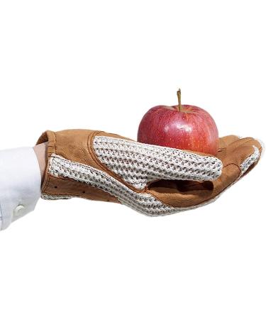 Women's Tan Leather Palm Gloves with Horseshoe Crochet Back - Size 7 - Buy Online on GoSupps.com