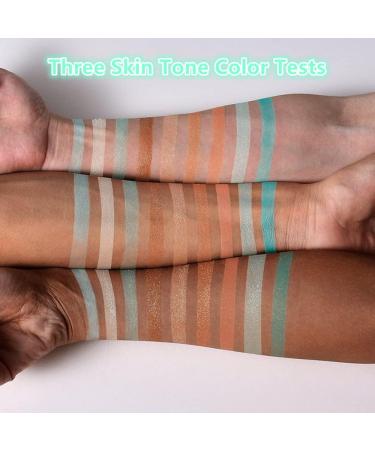 Mysense 9 Colors Eyeshadow Palette Glitter and Matte Eye Shadows Light Green Teal Blue Copper Professional Vegan Natural Nude Eyeshadow Shades Mint Green & Maroon - Buy Online on GoSupps.com