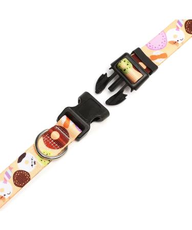 Mercano Adjustable Dog Collar - Soft Nylon Comfort for Small & Medium Dogs Puppies & Cats | Patterned Design in Cookie Beige (M) - Buy Online on GoSupps.com