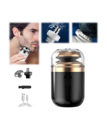 Capsule Shaver Portable Multifunctional Capsule Shaver 2 in 1 Capsule Mini Shaver for Men Washable Automatic Men's Electric Shaver Type-C Charging (Black 1Pcs)