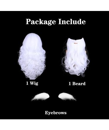 Buy Festive Santa Wig Beard & Eyebrow Set - Realistic Heat Resistant & Adjustable for Christmas Cheer - Buy Online on GoSupps.com