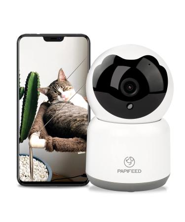 Pet Camera Indoor Security Cam: PAPIFEED 1080P 5Ghz WiFi Home Camera for Cat/Dog/Baby Monitor with Phone App Two-Way Audio Night Vision Motion Detection Compatible with Alexa & Google Assistant White