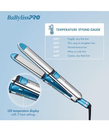 BaBylissPRO Nano Titanium Stainless Steel OPTIMA Flat Iron 1-1/2" Wide Blue - Buy Online on GoSupps.com