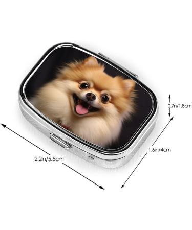 Happy Short-Haired Pomeranian Pill Case | Cute 2 Compartment Travel Organizer & Gift Box for Small Medications - Buy Online on GoSupps.com