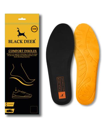 BLACK DEER X30 Orthopaedic Comfort Sports Insoles Cushioning and Breathable for Men and Women Insoles for Everyday Use and Work Size 36-45 (42)