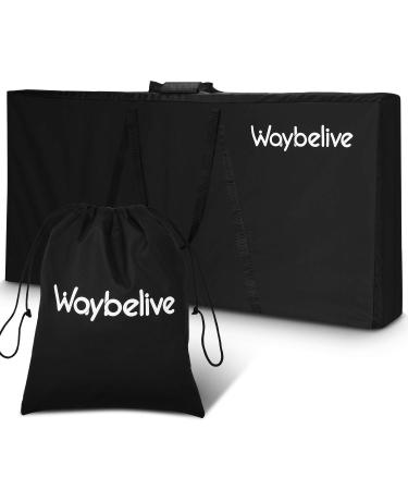Waybelive 2 Pieces Bean Bag Game Carrying Bag Canvas Cornhole Carrying Case with Cornhole Bean Bag Tote Carry Case Weatherproof Bags Black Bean Bags&Carrying Bag