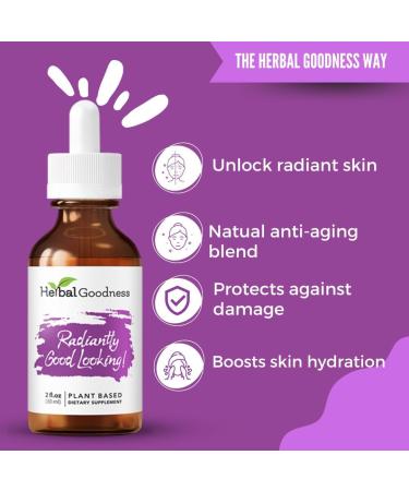 Herbal Goodness Radiantly Looking Good: Herbal Dietary Supplement Promote Healthy and Radiant Skin Natural Skin Care Vitamin C 2 Fl. oz - 1 Btle - Buy Online on GoSupps.com