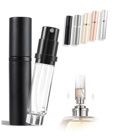 ASADAYS Portable Perfume Atomiser Refillable - 5ml Empty Travel Spray Bottle Nano Mist Bottom Filling Mini Atomizer Pocket Size Cologne Dispenser for Women and Men (Classic black) Black Classic