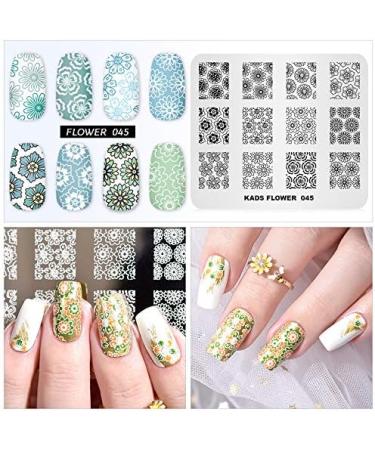 Alexnailart Nail Stamping Printing Plate Template Image Plate Stamper Scraper Flower Pattern Nail Art Decoration DIY Print Manicure Design FL045 - Buy Online on GoSupps.com