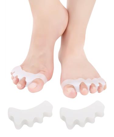 WenTigDY Toe Separators to Correct Bunions and Restore Toes to Their Original Shape (Bunion Corrector for Women Men Toe Spacers Toe Straightener Toe Stretcher Big Toe Correctors Toe Separator) (White)