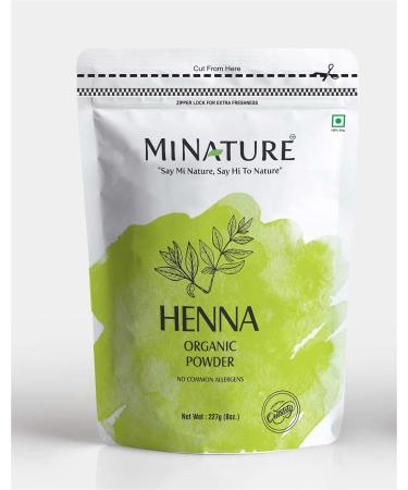 mi nature Henna Powder (LAWSONIA INERMIS)/ 100% Pure, Natural From Rajasthan, India (227g / (1/2 lb) For Hair Dye / Color,