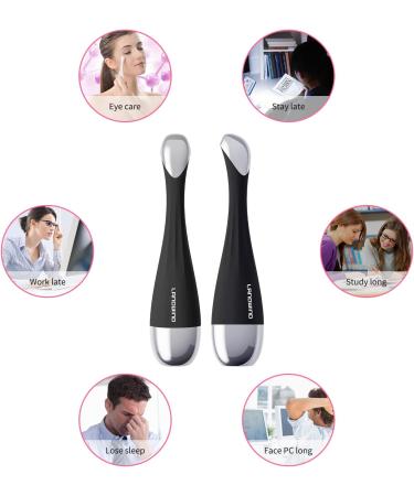 Eye Massager - 42 Ionic Heat & Vibration Tool for Dark Circles Puffiness & Essence Absorption - Black - Buy Online on GoSupps.com