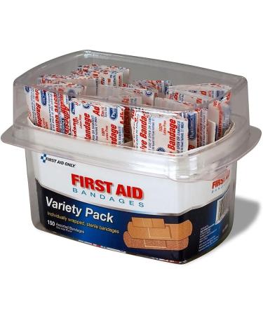 First Aid Only 90095 Adhesive Bandages - Plastic & Fabric 150 Count Kit - Ideal for Home & Travel - Buy Online on GoSupps.com