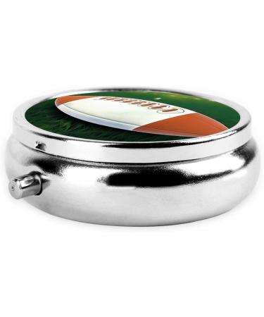 White Rugby Ball Portable Metal Pill Box | Compact 3-Compartment Design for Small Pills | Must-Have Travel Accessory - Buy Online on GoSupps.com