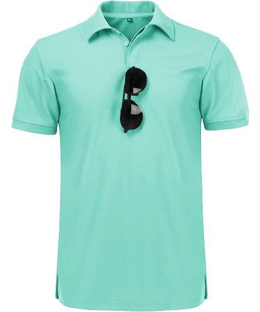 GEEK LIGHTING Men's Polo Shirt - Sport Casual Short Sleeve Golf Tennis T-Shirt - Turquoise Blue XL - Buy Online on GoSupps.com