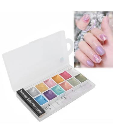 12 Colors Nail watercolor color set nail watercolor pigment kit nail art accessories durable transparency sparkle nail artists beginners at home diy nail studio nail design