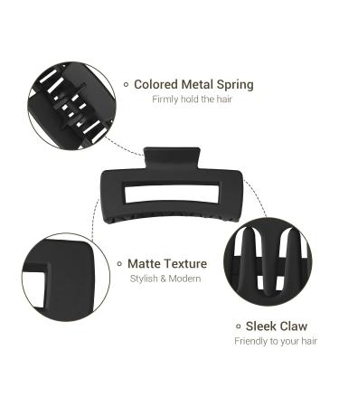 Shinowa 3 Pack Hair Claw Clips - Non-slip Matte Hair Clips for Women - Strong Hold Jaw Clip Set for Thick & Thin Hair - Black Assortment - Buy Online on GoSupps.com